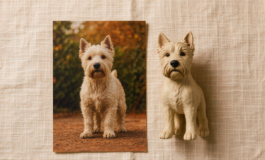 Studio sample: your photo next to the figurine made from it